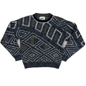 80s Le Tigre‎ Vtg Geometric Fair Isle Acrylic Sweater Women's Small Teen 16/18
